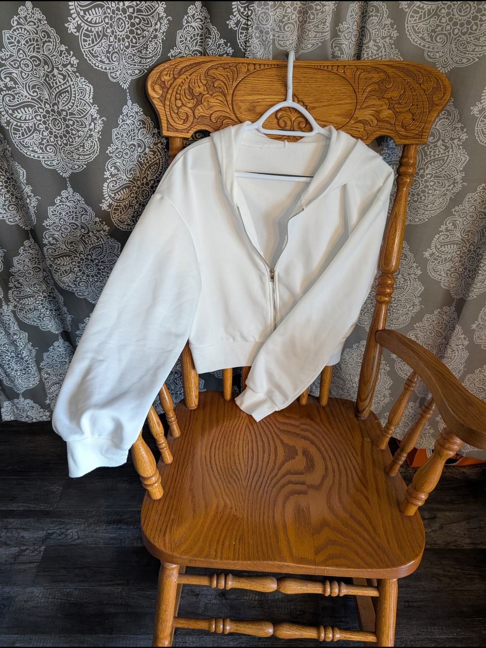 White Zip-Up Hoodie Jacket